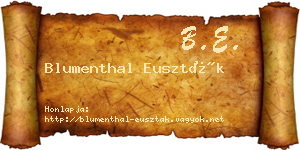 Blumenthal Euszták névjegykártya